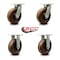 Service Caster 8'' Heavy Duty High Temp Phenolic Wheel Caster Set 2 Swivel 2 Rigid , 4PK CRAN-SCC-KP92S830-PHRHT-2-R-2 - alternate 2